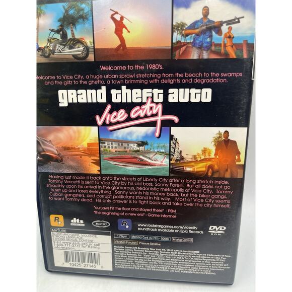 Grand Theft Auto - Vice City (Sony PlayStation 2, PS2, 2002) w/ Manual - Picture 3 of 8